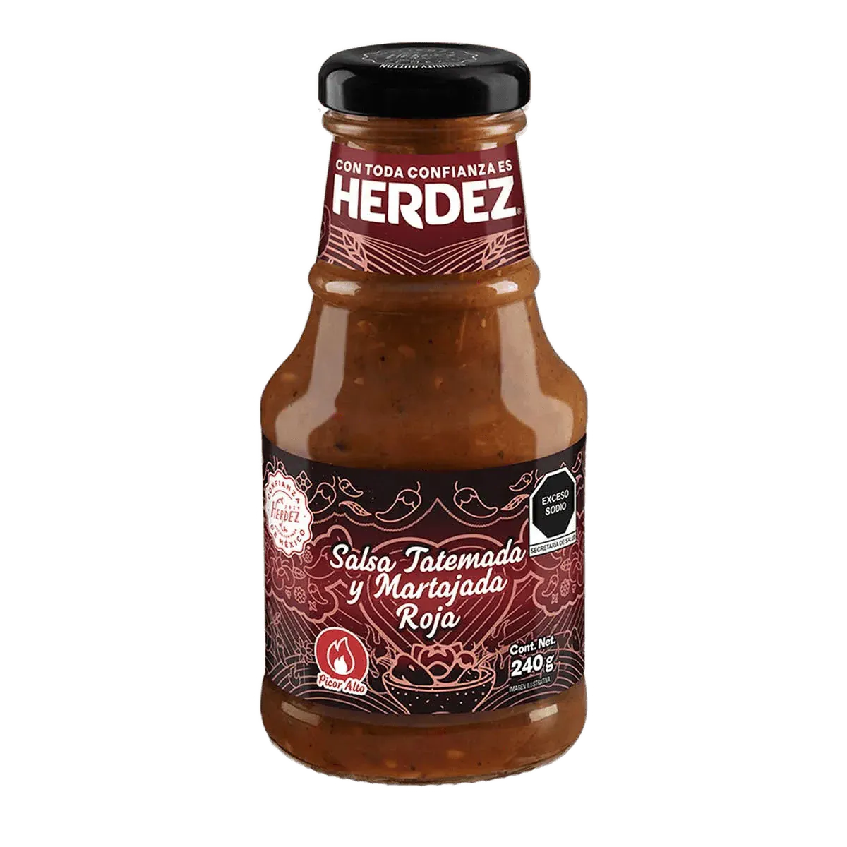 Salsa Tatemada y Martajada Roja 240g / Herdez 